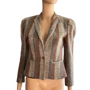 Vintage Tomboy Wool Striped long sleeve fitted blazer size 5